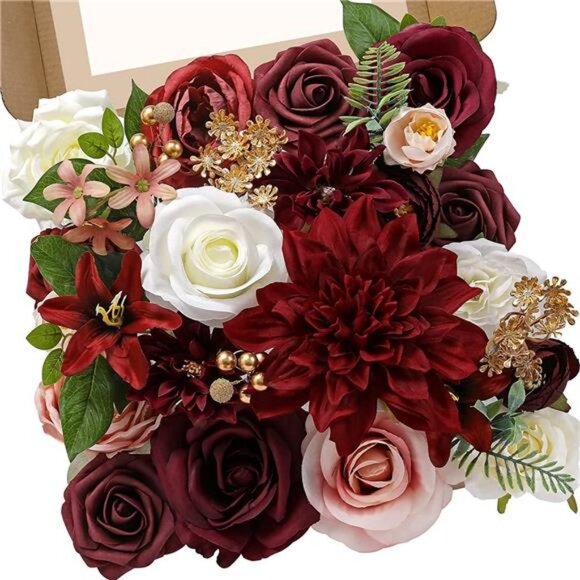 Artificial Flowers Burgundy Pink Flowers Wedding Flowers